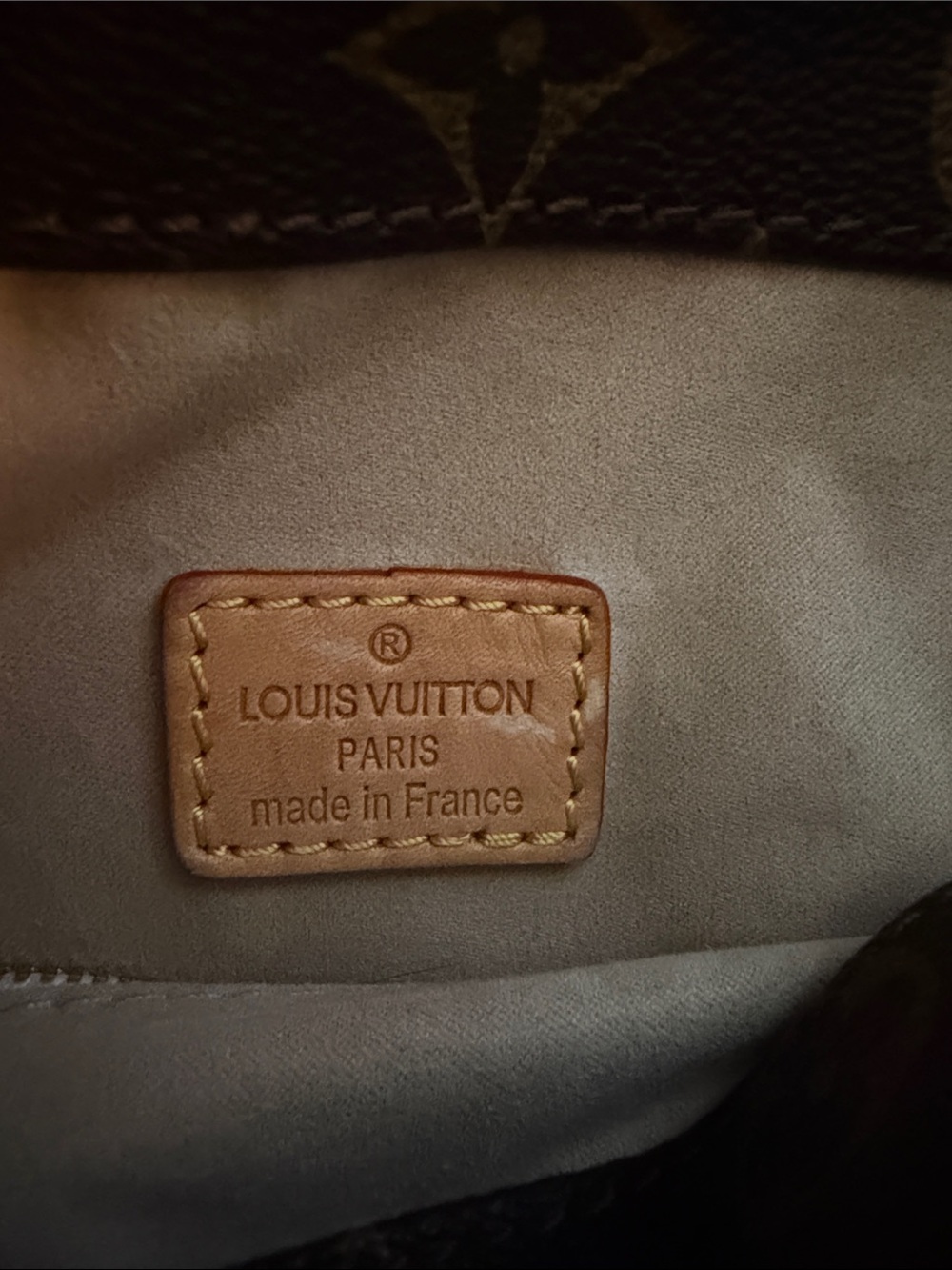Monogram Hobo Shoulder Bag in Brown and Tan - Picture 9 of 12